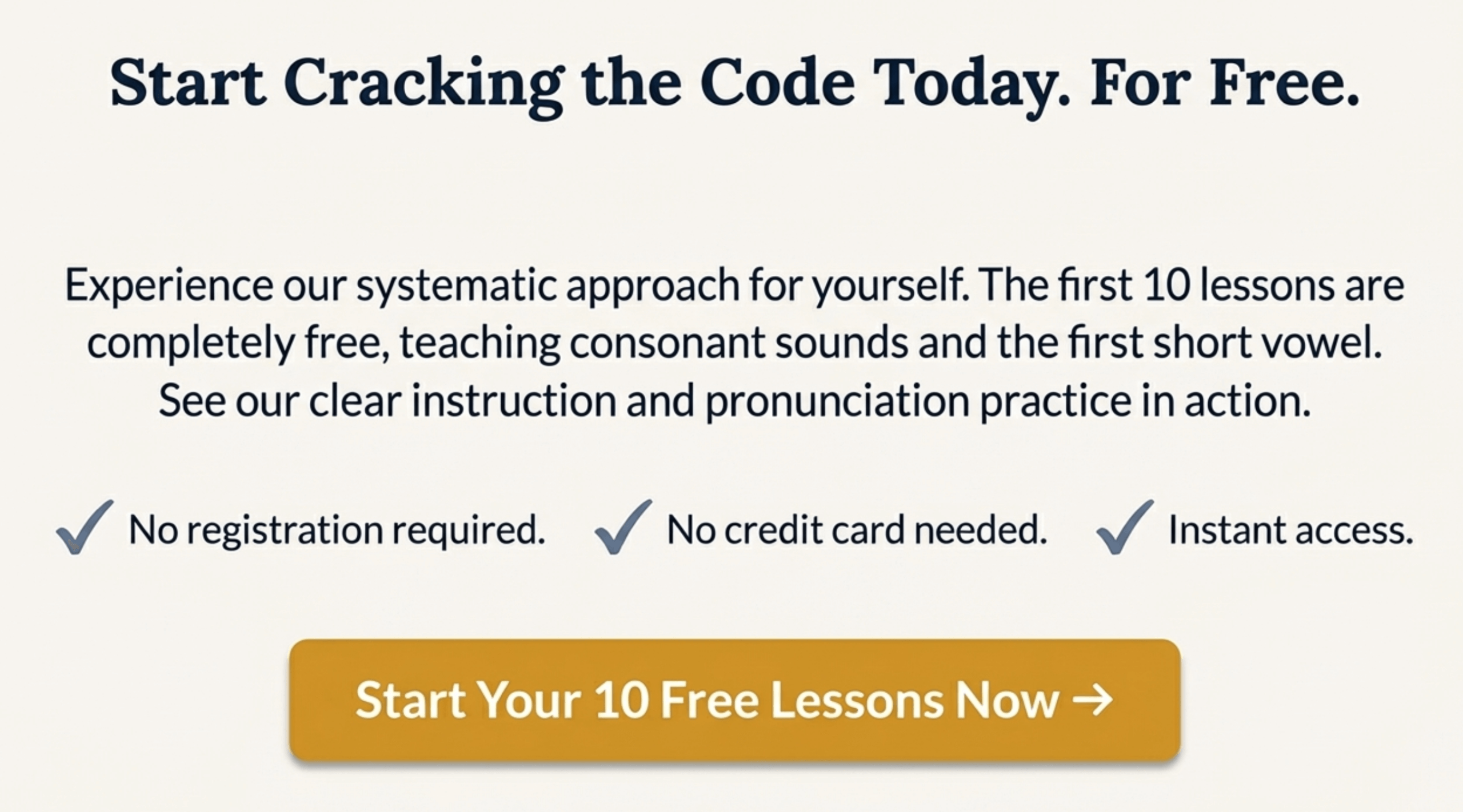 Start Your 10 Free Lessons Now