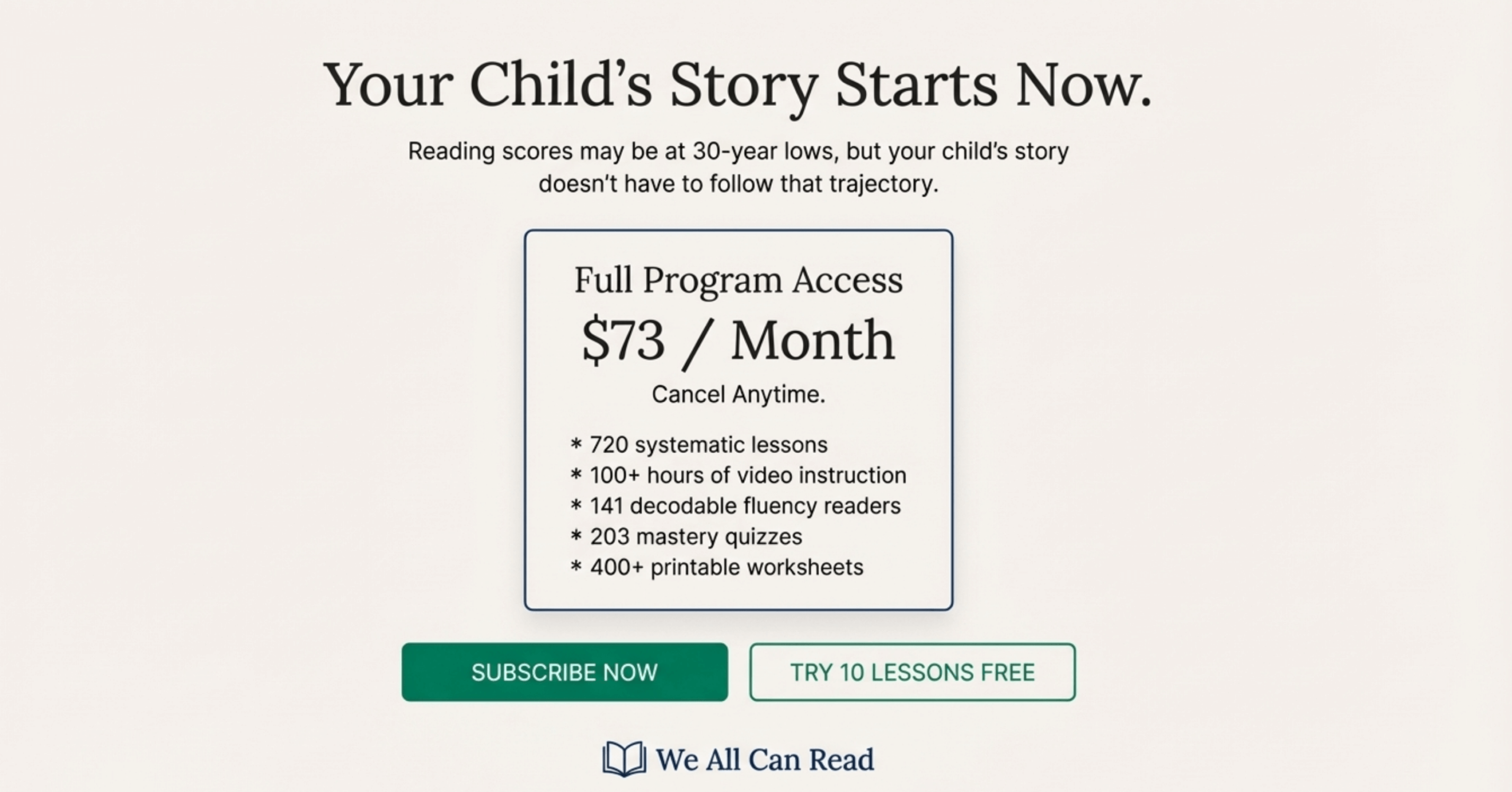Your Child's Story Starts Now