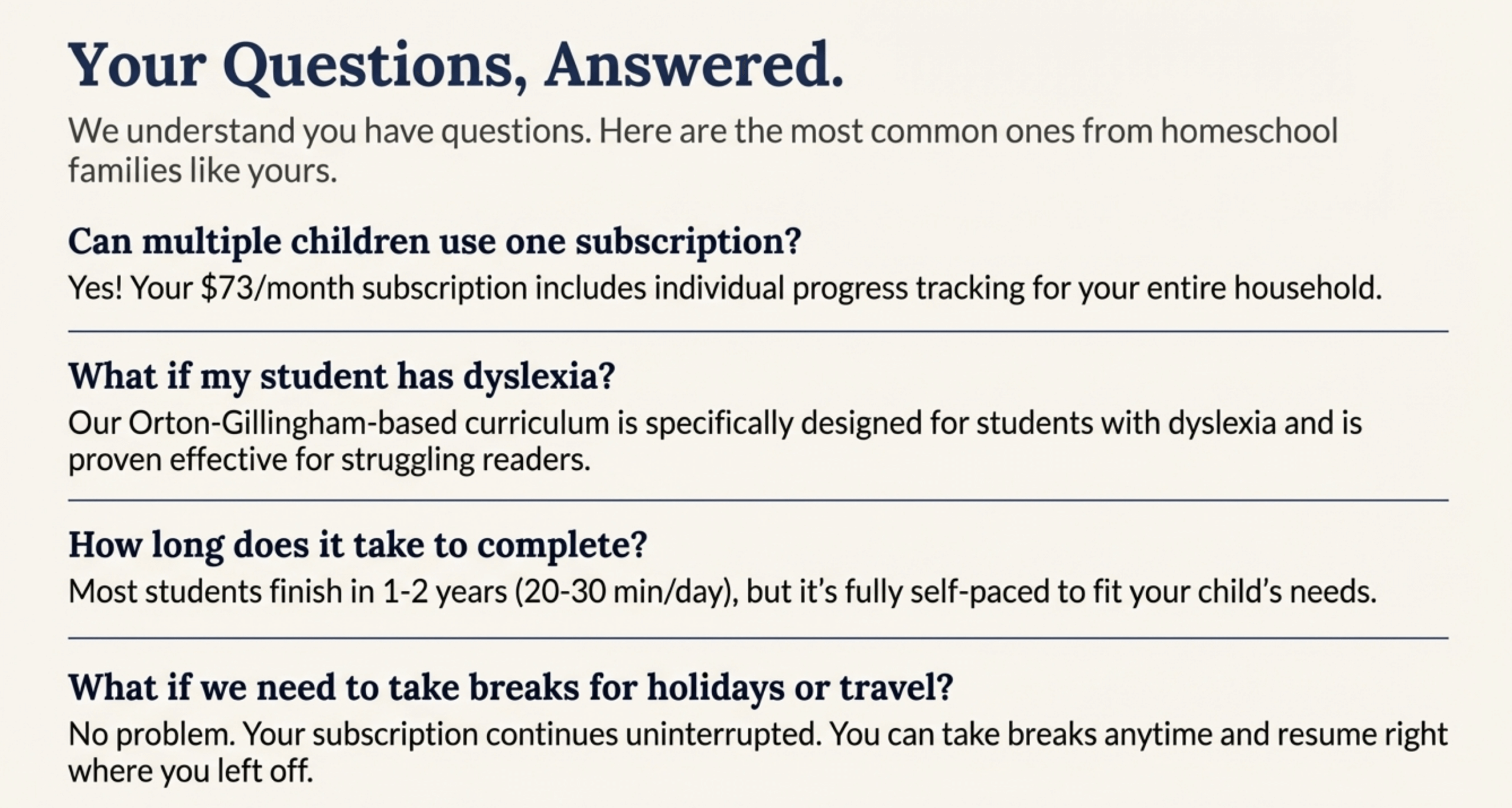 Common questions answered