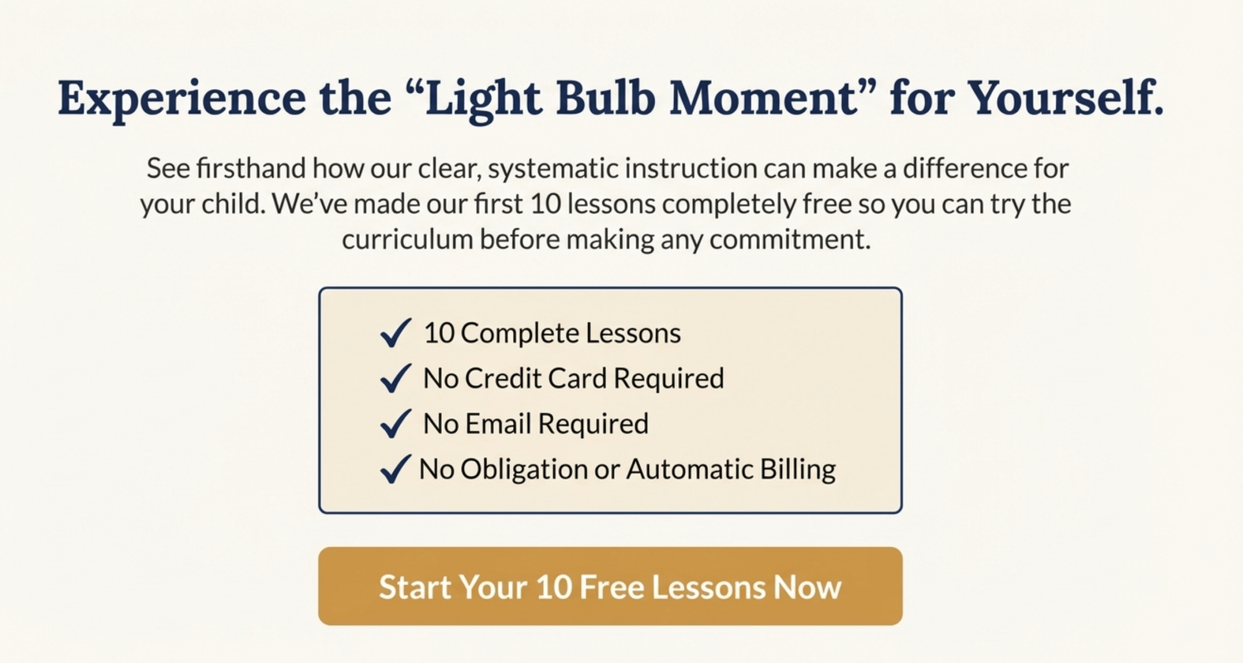 Experience the light bulb moment