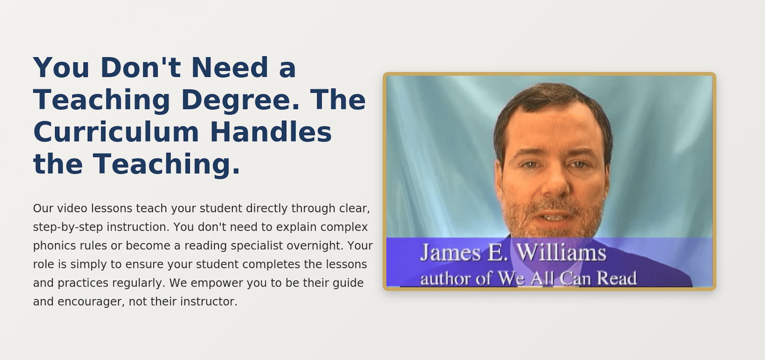 The curriculum handles the teaching