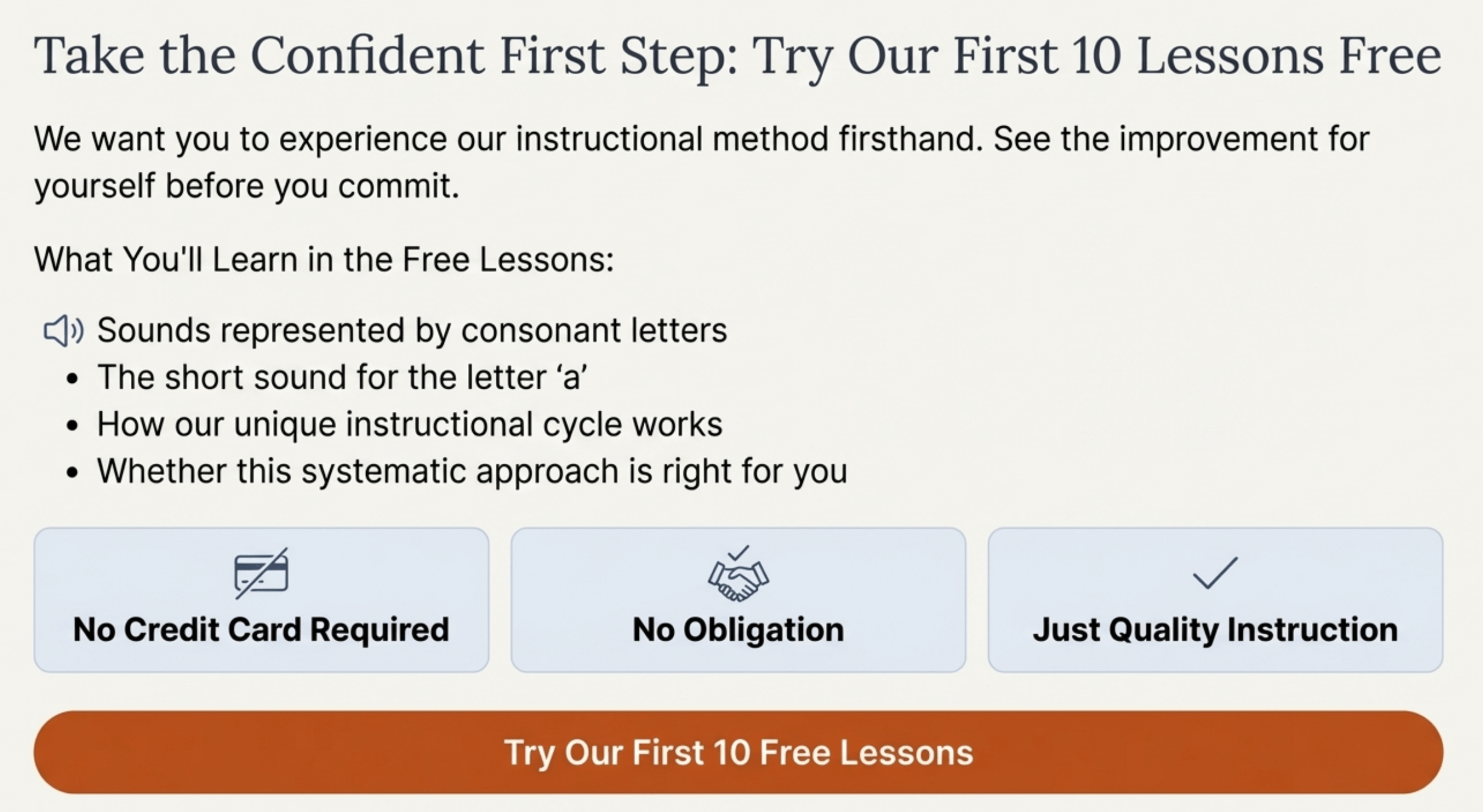Try Our First 10 Free Lessons
