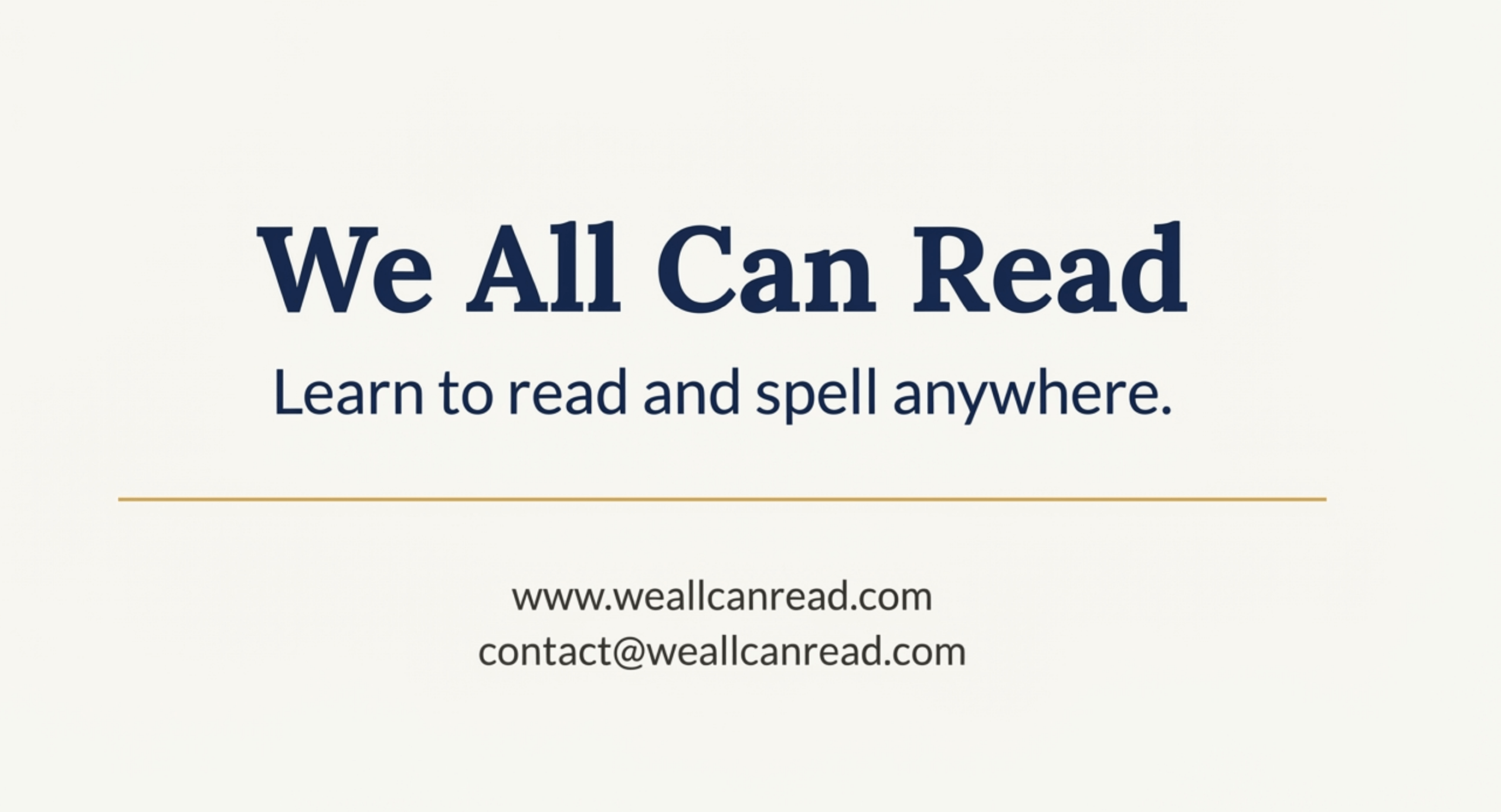We All Can Read - Learn to read and spell anywhere