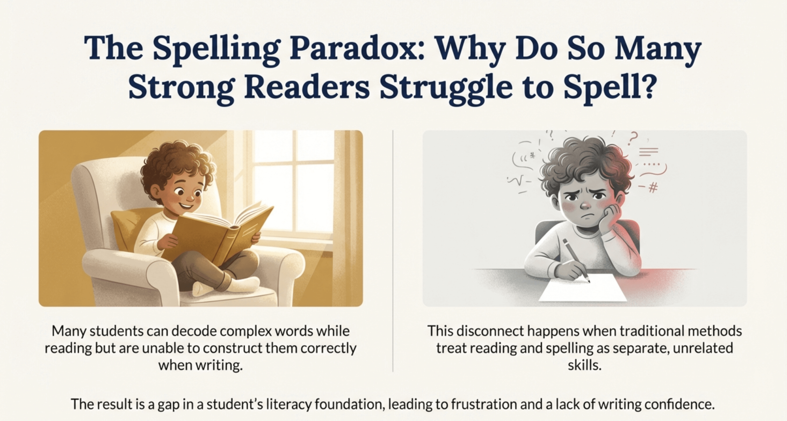 Why do strong readers struggle to spell?