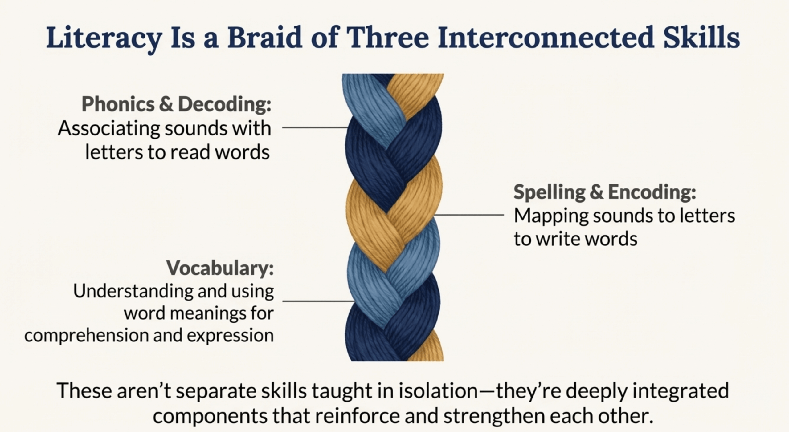 Three strands of literacy
